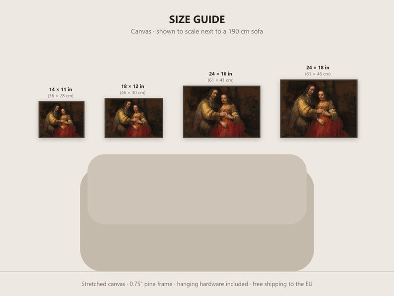 The Jewish Bride Canvas Print by Rembrandt, Dutch Golden Age Wall Art, Famous Painting, Ready to Hang image 18