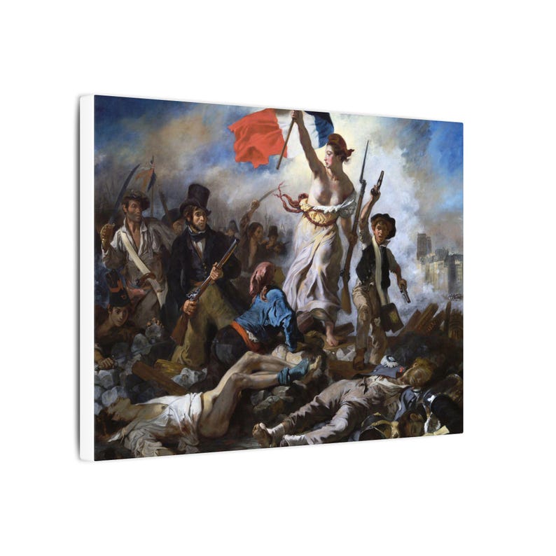 Die Freiheit führt das Volk, Eugène Delacroix – Leinwandbild, Romantik, berühmtes Gemälde, fertig zum Aufhängen Bild 2