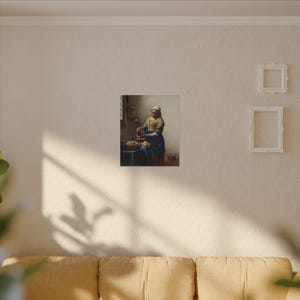 The Milkmaid Canvas Print by Johannes Vermeer, Dutch Golden Age Wall Art, Famous Painting, Ready to Hang image 3