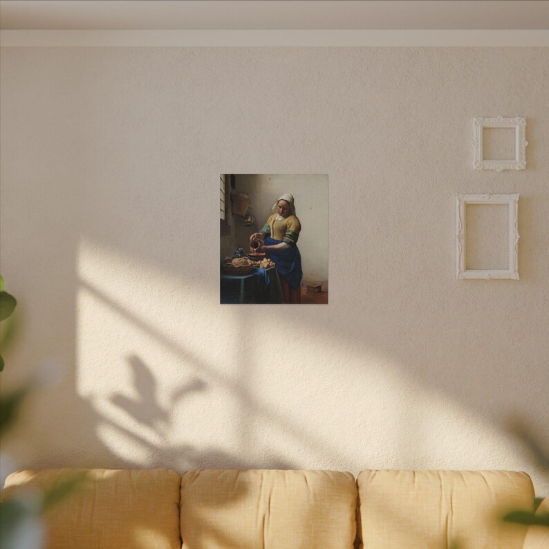 The Milkmaid Canvas Print by Johannes Vermeer, Dutch Golden Age Wall Art, Famous Painting, Ready to Hang image 3