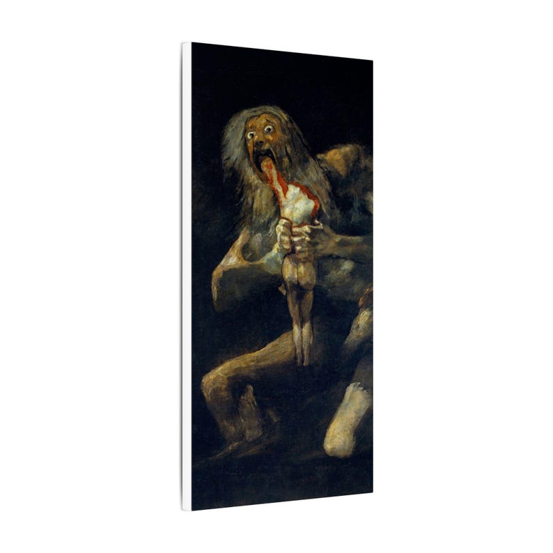 Saturn Devouring His Son Canvas Print by Francisco Goya, Dark Wall Art, Famous Painting, Ready to Hang image 2