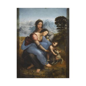 La Virgen, el Niño Jesús y Santa Ana, Leonardo da Vinci – Cuadro en lienzo, Renacimiento, pintura famosa, listo para colgar imagen 13