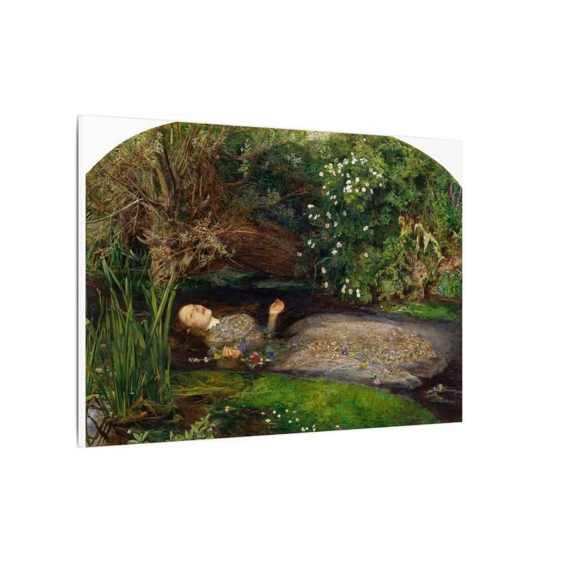 Ofelia, John Everett Millais – Cuadro en lienzo, Prerrafaelismo, pintura famosa, listo para colgar imagen 14