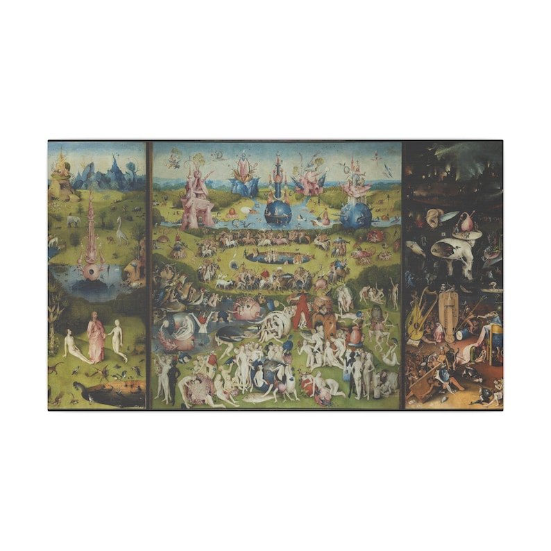 The Garden of Earthly Delights Canvas Print by Hieronymus Bosch, Surreal Wall Art, Famous Painting, Ready to Hang image 1