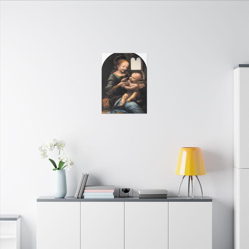 Benois Madonna Canvas Print by Leonardo da Vinci, Renaissance Wall Art, Famous Painting, Ready to Hang image 8