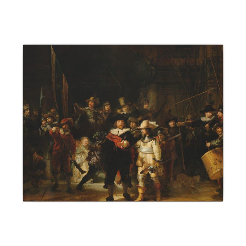 The Night Watch Canvas Print by Rembrandt, Dutch Golden Age Wall Art, Famous Painting, Ready to Hang image 5