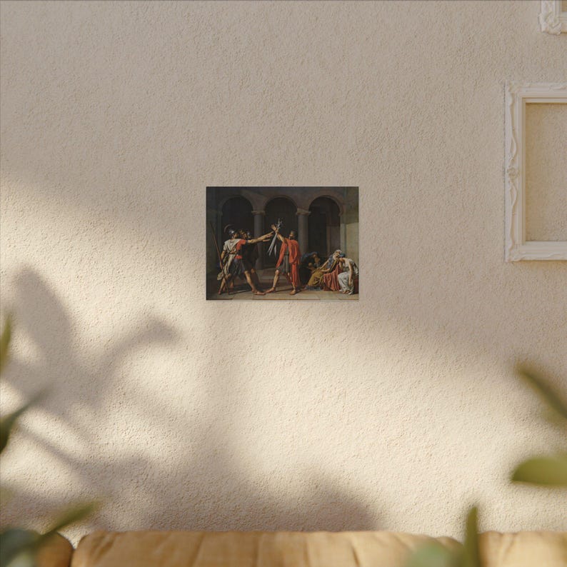 The Oath of the Horatii Canvas Print by Jacques-Louis David, Neoclassical Wall Art, Famous Painting, Ready to Hang image 3