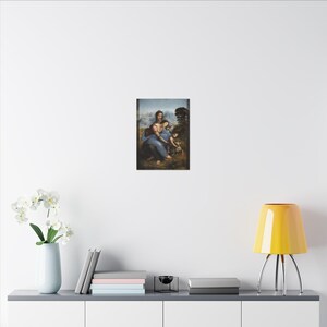La Virgen, el Niño Jesús y Santa Ana, Leonardo da Vinci – Cuadro en lienzo, Renacimiento, pintura famosa, listo para colgar imagen 4