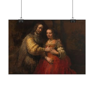 The Jewish Bride Print by Rembrandt, Dutch Golden Age Art Poster, Famous Painting Wall Art, A4 A3 A2, Printed in EU image 1