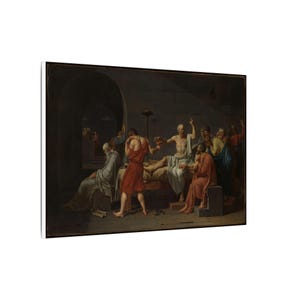 La muerte de Sócrates, Jacques-Louis David – Cuadro en lienzo, Neoclasicismo, pintura famosa, listo para colgar imagen 6