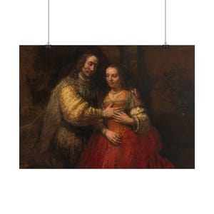 The Jewish Bride Print by Rembrandt, Dutch Golden Age Art Poster, Famous Painting Wall Art, A4 A3 A2, Printed in EU image 3