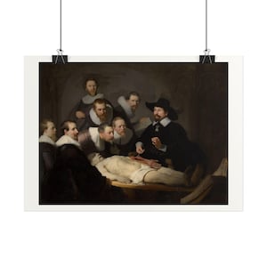 The Anatomy Lesson of Dr. Nicolaes Tulp Print by Rembrandt, Dutch Golden Age Art Poster, Famous Painting Wall Art, A4 A3 A2, Printed in EU image 1
