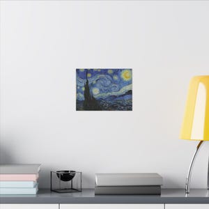 The Starry Night Canvas Print by Vincent van Gogh, Post Impressionism Wall Art, Famous Painting, Ready to Hang image 4