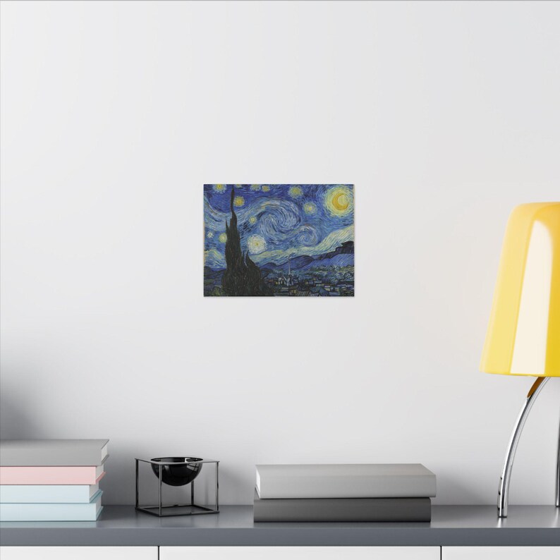 The Starry Night Canvas Print by Vincent van Gogh, Post Impressionism Wall Art, Famous Painting, Ready to Hang image 4