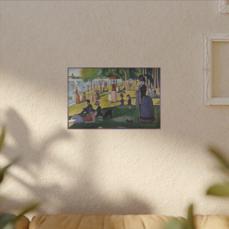 A Sunday Afternoon on the Island of La Grande Jatte Canvas Print by Georges Seurat, Pointillism Wall Art, Famous Painting, Ready to Hang image 3