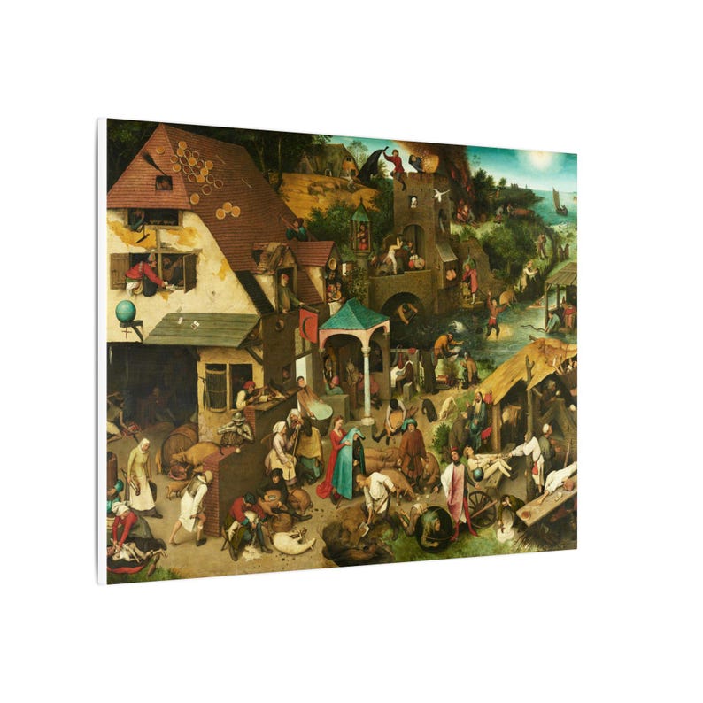 Netherlandish Proverbs Canvas Print by Pieter Brueghel the Elder, Flemish Wall Art, Famous Painting, Ready to Hang image 14