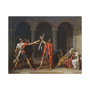The Oath of the Horatii Canvas Print by Jacques-Louis David, Neoclassical Wall Art, Famous Painting, Ready to Hang image 5