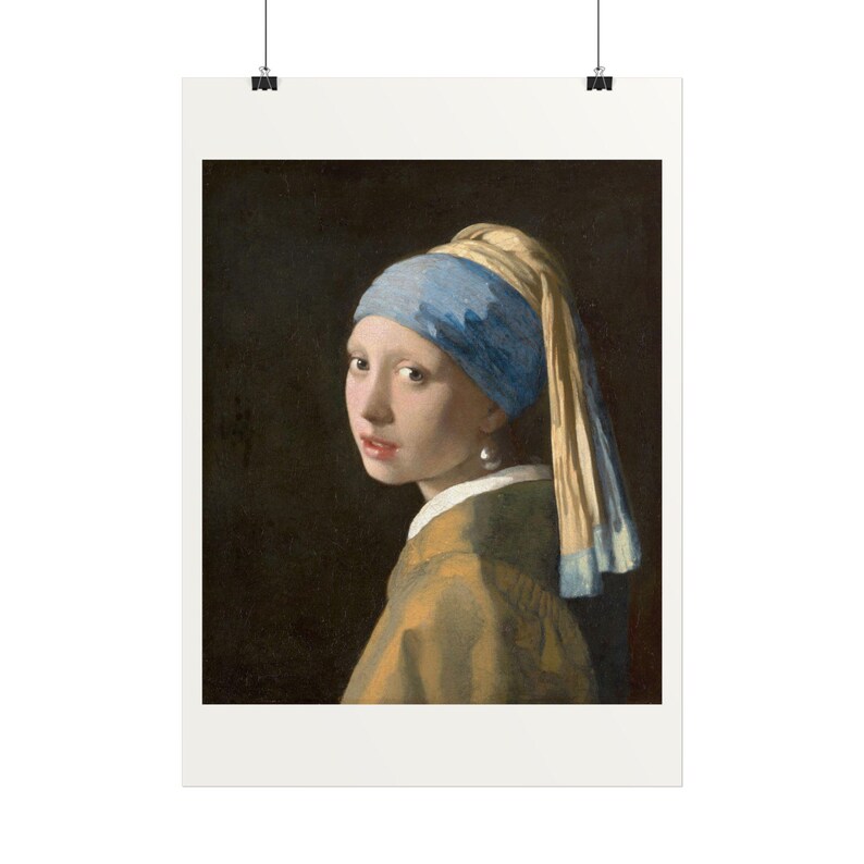 Girl with a Pearl Earring Print by Johannes Vermeer, Dutch Golden Age Art Poster, Famous Painting Wall Art, A4 A3 A2 A1, Printed in EU image 2