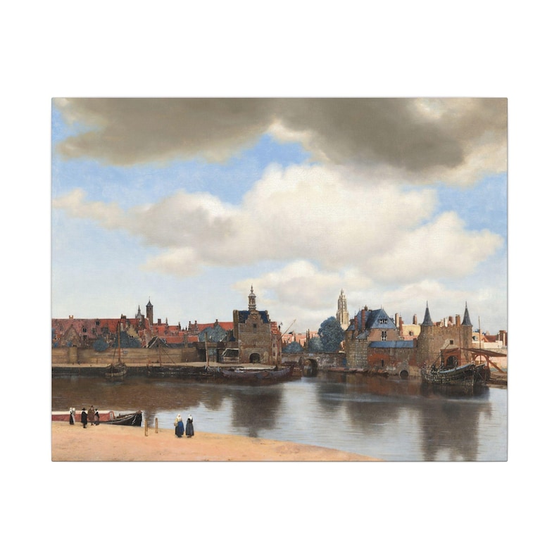 View of Delft Canvas Print by Johannes Vermeer, Dutch Golden Age Wall Art, Famous Painting, Ready to Hang image 5