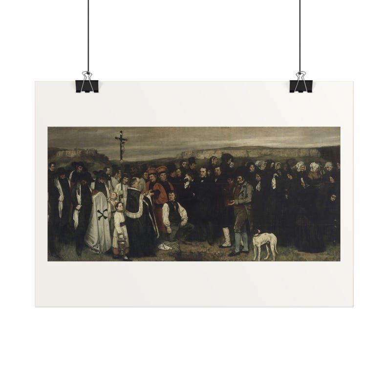A Burial at Ornans Print by Gustave Courbet, Realism Art Poster, Famous Painting Wall Art, A4 A3 A2, Printed in EU image 1