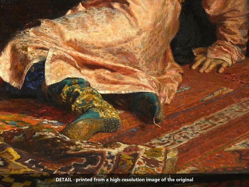 Ivan the Terrible and his son Ivan on November 16, 1581 Print by Ilya Repin, Russian Art Poster, Famous Painting Wall Art, A4, Printed in EU image 3