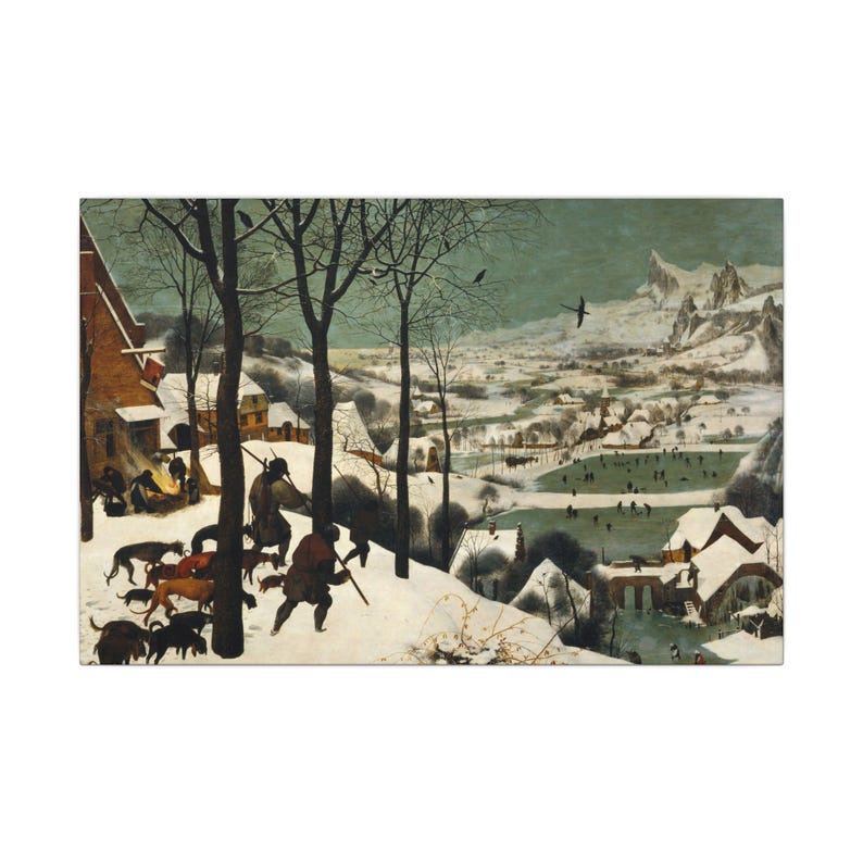 The Hunters in the Snow Canvas Print by Pieter Brueghel the Elder, Flemish Wall Art, Famous Painting, Ready to Hang image 17