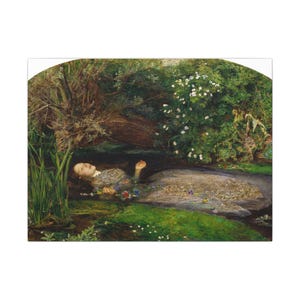 Ofelia, John Everett Millais – Cuadro en lienzo, Prerrafaelismo, pintura famosa, listo para colgar imagen 5