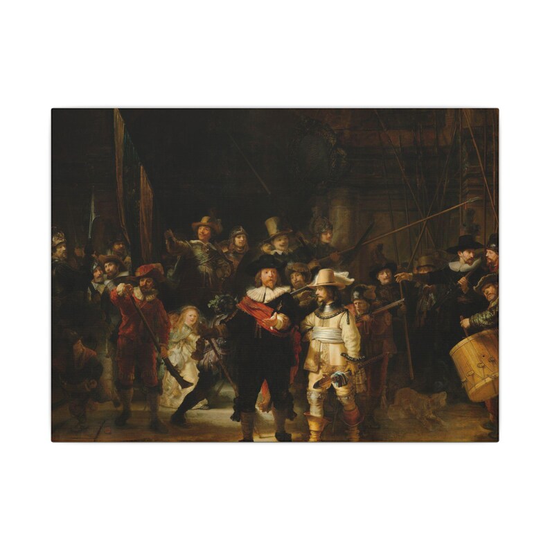 The Night Watch Canvas Print by Rembrandt, Dutch Golden Age Wall Art, Famous Painting, Ready to Hang image 1
