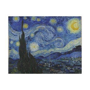 The Starry Night Canvas Print by Vincent van Gogh, Post Impressionism Wall Art, Famous Painting, Ready to Hang image 5