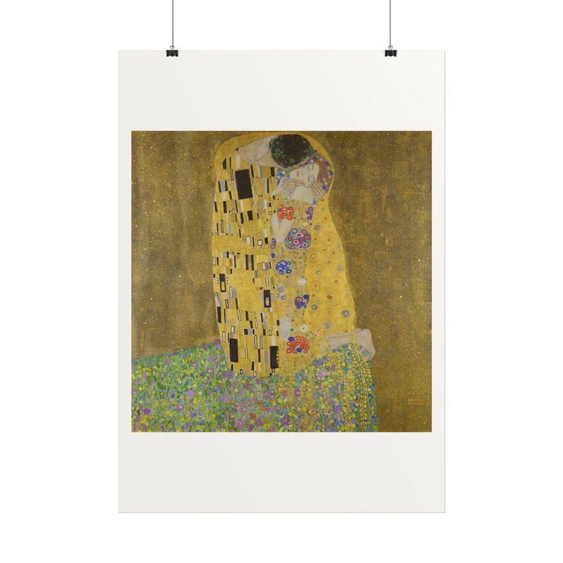 Der Kuss, Gustav Klimt – Kunstdruck Poster, berühmtes Gemälde, Wiener Secession, A4 A3 A2 A1, gedruckt in der EU Bild 3