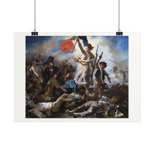 Liberty Leading the People Print by Eugène Delacroix, Romanticism Art Poster, Famous Painting Wall Art, A4 A3 A2, Printed in EU image 2