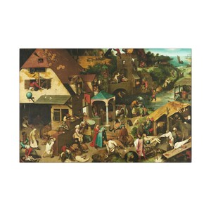 Netherlandish Proverbs Canvas Print by Pieter Brueghel the Elder, Flemish Wall Art, Famous Painting, Ready to Hang image 17