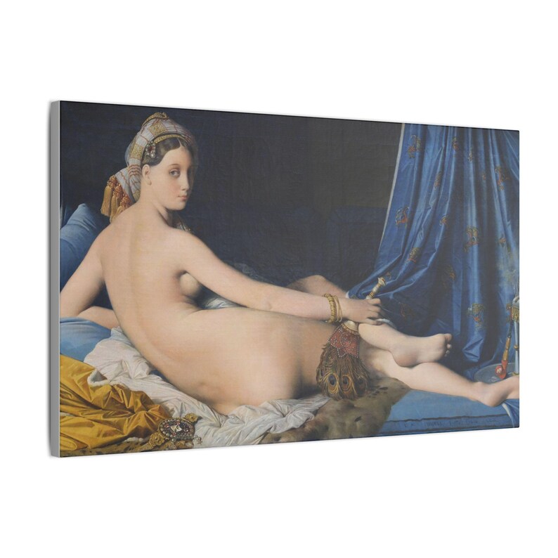 Grande Odalisque Canvas Print by Jean-Auguste-Dominique Ingres, Neoclassical Wall Art, Famous Painting, Ready to Hang image 2