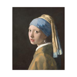 La joven de la perla, Johannes Vermeer – Cuadro en lienzo, Siglo de Oro neerlandés, pintura famosa, listo para colgar imagen 17