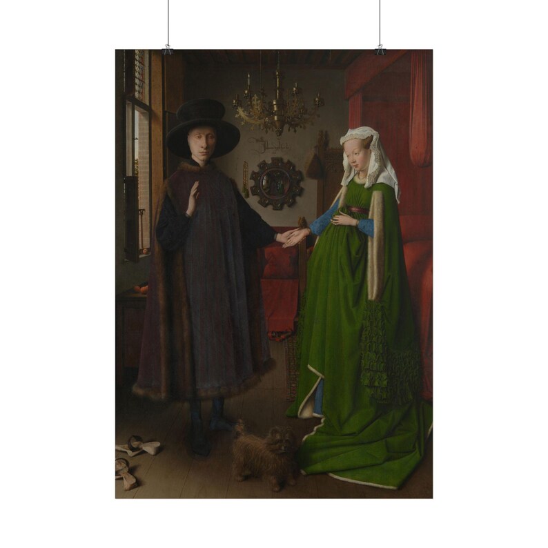Arnolfini Portrait Print by Jan van Eyck, Flemish Art Poster, Famous Painting Wall Art, A4 A3 A2 A1, Printed in EU image 3