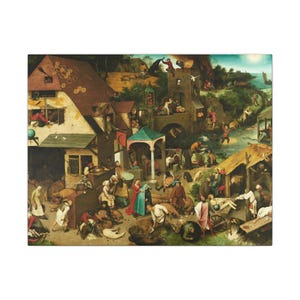 Netherlandish Proverbs Canvas Print by Pieter Brueghel the Elder, Flemish Wall Art, Famous Painting, Ready to Hang image 5