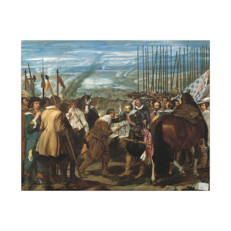 La rendición de Breda (Las lanzas), Diego Velázquez – Cuadro en lienzo, Barroco español, pintura famosa, listo para colgar imagen 13