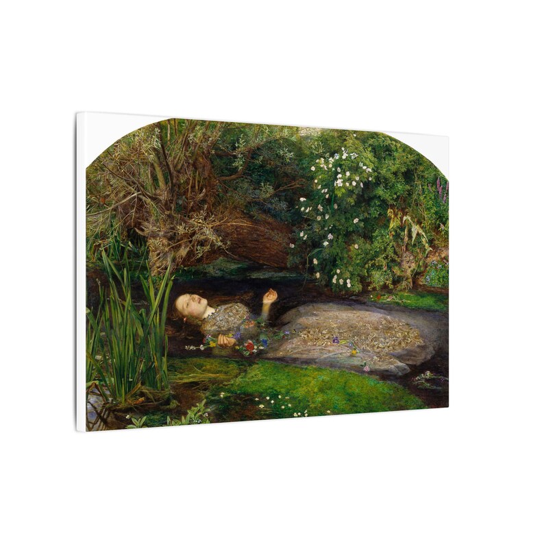 Ofelia, John Everett Millais – Cuadro en lienzo, Prerrafaelismo, pintura famosa, listo para colgar imagen 10