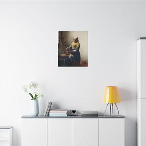The Milkmaid Canvas Print by Johannes Vermeer, Dutch Golden Age Wall Art, Famous Painting, Ready to Hang image 4