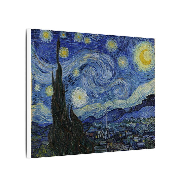 The Starry Night Canvas Print by Vincent van Gogh, Post Impressionism Wall Art, Famous Painting, Ready to Hang image 6