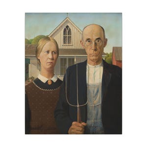 American Gothic Canvas Print by Grant Wood, Americana Wall Art, Famous Painting, Ready to Hang image 9