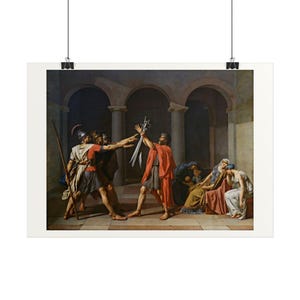 The Oath of the Horatii Print by Jacques-Louis David, Neoclassical Art Poster, Famous Painting Wall Art, A4 A3 A2, Printed in EU image 2