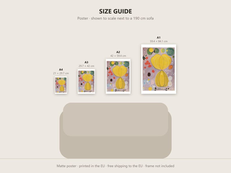 The Ten Largest, No. 7, Adulthood Print by Hilma af Klint, Abstract Art Poster, Famous Painting Wall Art, A4 A3 A2 A1, Printed in EU image 5