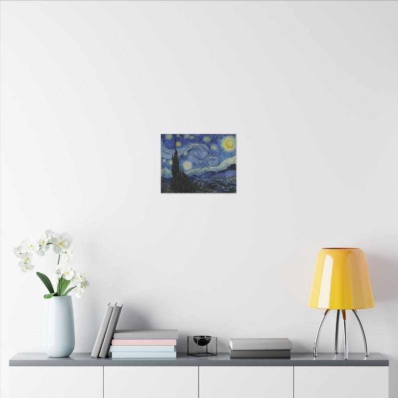The Starry Night Canvas Print by Vincent van Gogh, Post Impressionism Wall Art, Famous Painting, Ready to Hang image 8