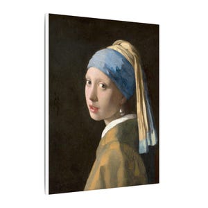 La joven de la perla, Johannes Vermeer – Cuadro en lienzo, Siglo de Oro neerlandés, pintura famosa, listo para colgar imagen 6
