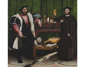 Gli ambasciatori, Hans Holbein il Giovane – Quadro su tela, Rinascimento, dipinto famoso, pronto da appendere