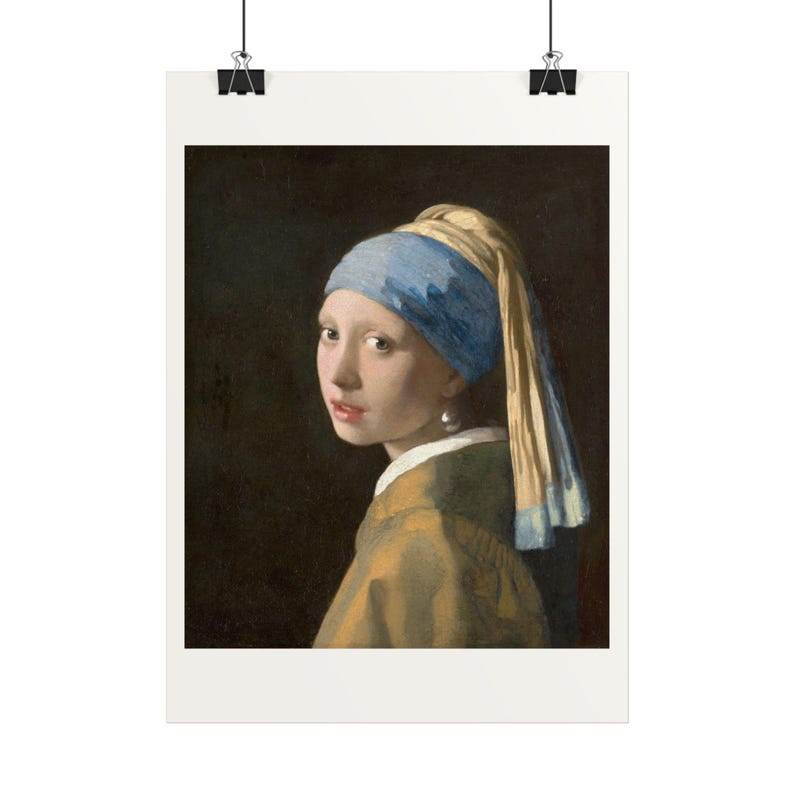 Girl with a Pearl Earring Print by Johannes Vermeer, Dutch Golden Age Art Poster, Famous Painting Wall Art, A4 A3 A2 A1, Printed in EU image 4