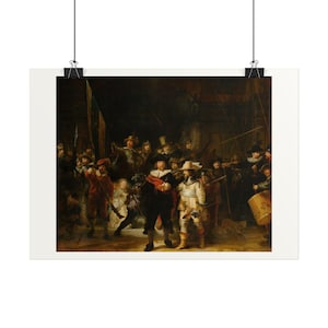 The Night Watch Print by Rembrandt, Dutch Golden Age Art Poster, Famous Painting Wall Art, A4 A3 A2, Printed in EU image 1