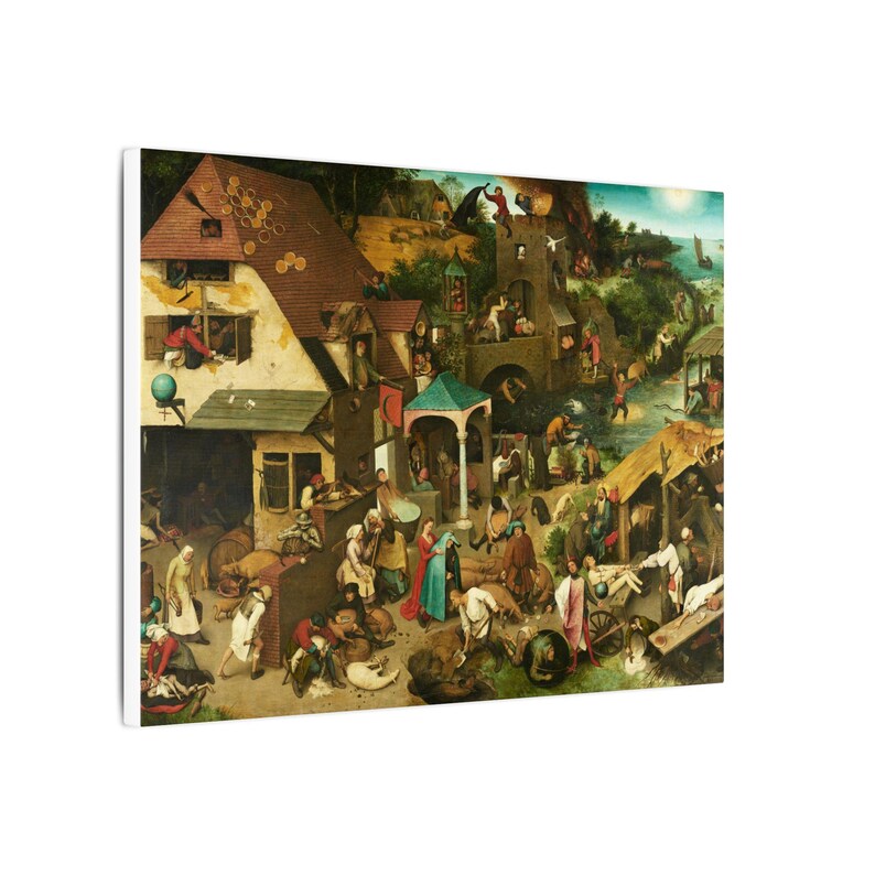 Netherlandish Proverbs Canvas Print by Pieter Brueghel the Elder, Flemish Wall Art, Famous Painting, Ready to Hang image 10