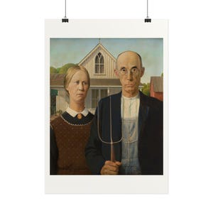 American Gothic Print by Grant Wood, Americana Art Poster, Famous Painting Wall Art, A4 A3 A2 A1, Printed in EU image 2